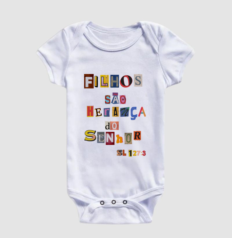 Body Bebê Cristão | Filhos são Herança do Senhor