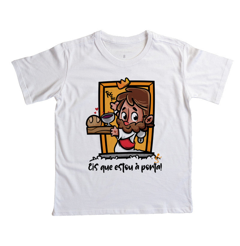 Camiseta Infantil Jesus está à porta