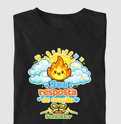 Estampa da camiseta infantil cristã Sou Resposta de Oração