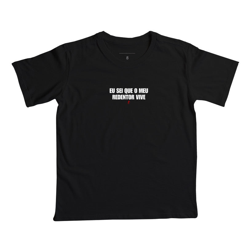 Estampa da camiseta infantil cristã Meu Redentor Vive