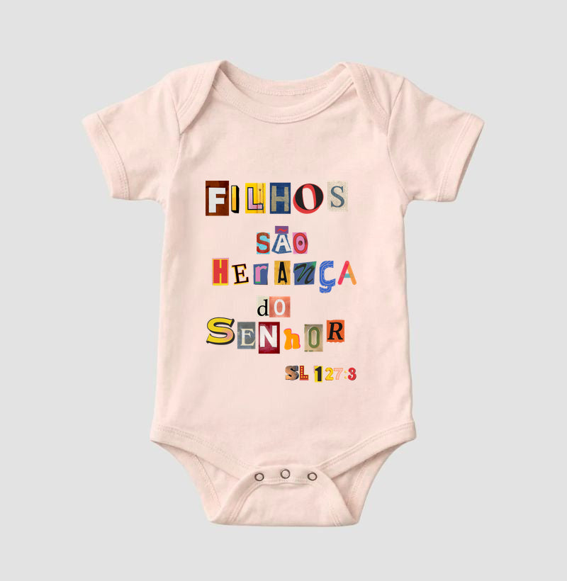 Body Bebê Cristão | Filhos são Herança do Senhor