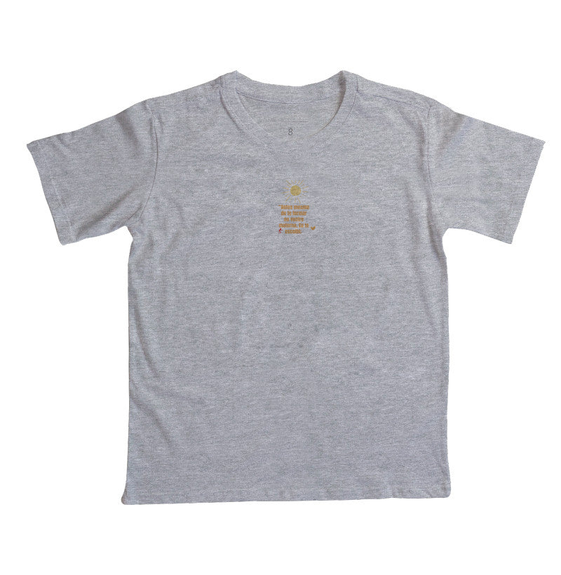 Camiseta infantil evangélica cinza com estampa Eu te Conheço