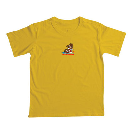 Camiseta infantil evangélica amarela com estampa Não Tenha Medo