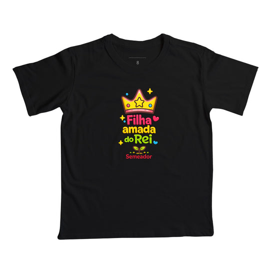 Estampa da camiseta infantil cristã Filha Amada de Deus