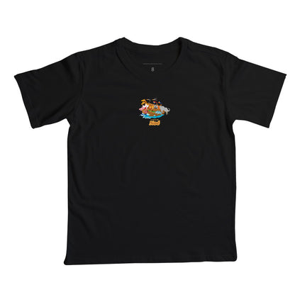 Camiseta infantil evangélica preta com estampa Arca de Noé